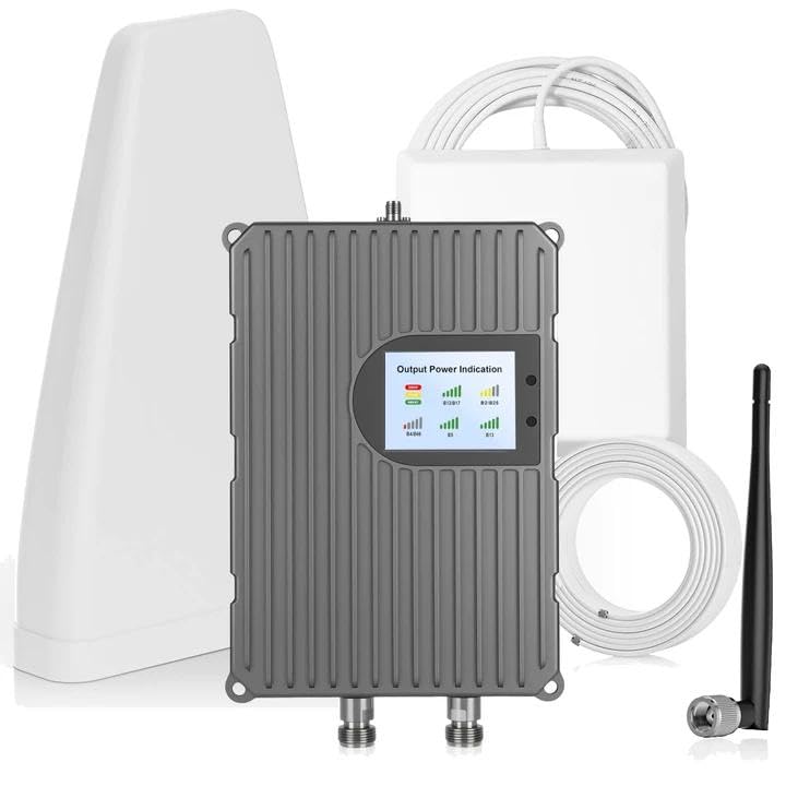 Image of Cell Phone Signal Booster for Home Office, Up to 7000 sq.ft, Compatible with Compatible with AT&T & T-Mobile & Verizon Urban Areas, Sopport 5G 4G LTE 3G on Band 2 /25 /4 /66 /5 /12 /17, FCC Certified