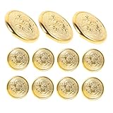 YOSADIER 11個 金属製鷹徽章ボタンゴールド仕上げメンズスーツ用コートボタンバックルユニフォームジャケット対応衣料品バックル