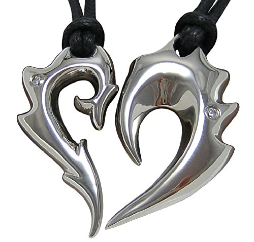 Kikuchi 2x Partnerketten Partner Anhänger Drachen+Phönix = Herz Edelstahl PA15101 Cover