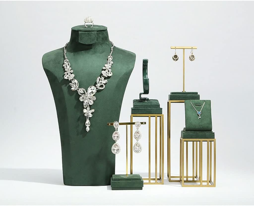 Jewelry Display Stand Metal Necklace Display Stand Window Green Portrait Ornament Stand Jewelry Prop Earring Stand