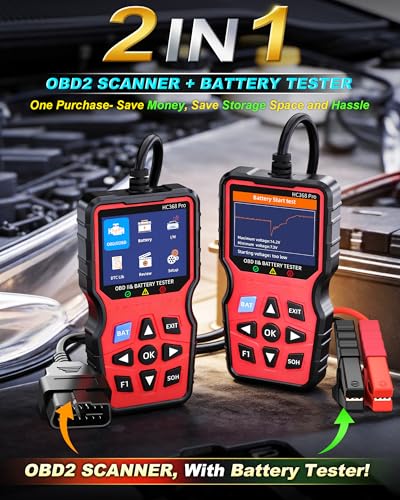 Yakry OBD2 Scanner with Battery Tester: 2-in - Additional View