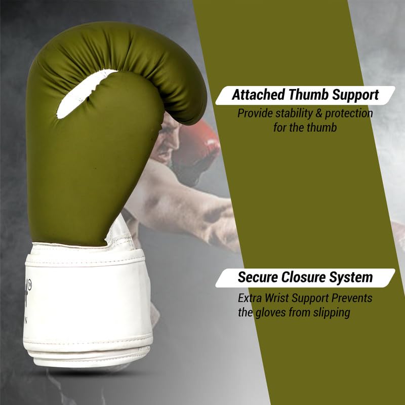 Image of Boxing Gloves - Faux Leather Training Gloves with Hook and Loop Velcro Closure for Long-Lasting Strength and Durability