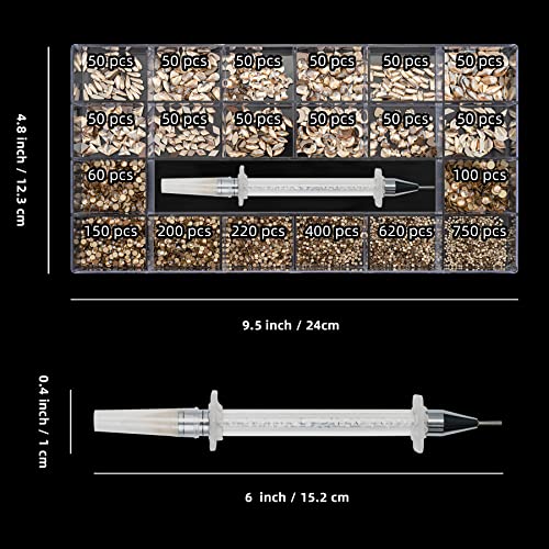 6410Pcs Champagne Gold Nail Rhinestones 600 Multi Shapes Flatback Crystals Gems +5810 Round Beads Glass Stones Diamonds Jewels Nail Art Supplies Nail Charms For Nails Faces Eyes Crafts Clothes #TOP5