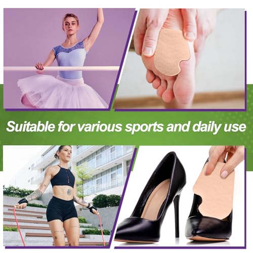 Image of Cutecrop 20 Pcs Sesamoiditis Pads, 1 /4 inch Thick Dancers Pads for Ball of Feet Pain Thick Adhesive Skived Felt Callus Sesamoiditis Relief Forefoot Cushion Pad Ball of Feet Pain(Brown,Left)