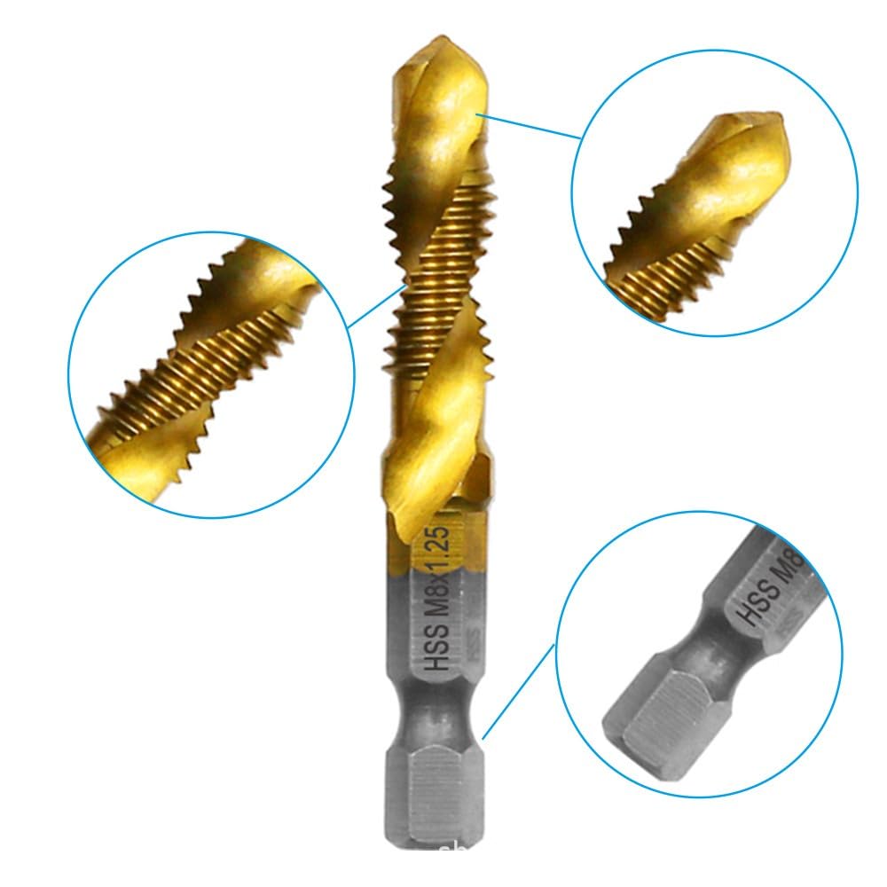 6-Piece Drill & Tap Set - HSS Titanium Threading -4