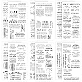 Teling 12 Pcs Memories Quotes Stickers Clear and Black PVC Loving Memory Stickers Inspirational Family Sympathy Adhesive Word Decals for Scrapbooking Funeral Board Commemoration, 6 Styles