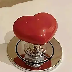 Botão de Descarga Decorativo Coração para vaso sanitário (Vermelho)