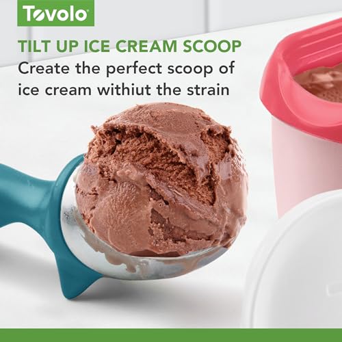 Image of Tovolo Ice Cream Scoop Marine Blue Dishwasher Safe Heavy Duty Ice Cream Scooper with Elevated Tilt Up Design, Heat Retaining Ice Cream Scoops with Non Slip Handle for Cookie Dough, Gelato, Sorbet