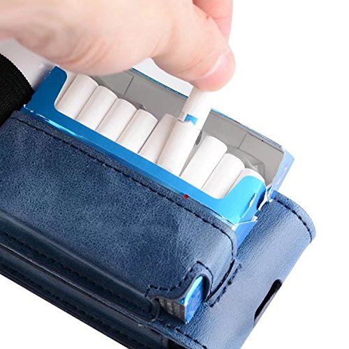 JOMA-E-Shop-Protective-Cigar-Cover-Pouch-Bag-for-E-cigarette-Protective-Wallet-Case-Electronic-Cigarette-PU-Leather-Carrying-Case-Box-Holder-CoverBlue