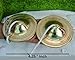 Brass Manjira Cymbals with Rope | Traditional Indian Hand Percussion Instrument for Puja, Bhajan, Aarti & Kirtan | Kartal Jodi for Temple Worship, Meditation, Yoga & Spiritual Music 4.25