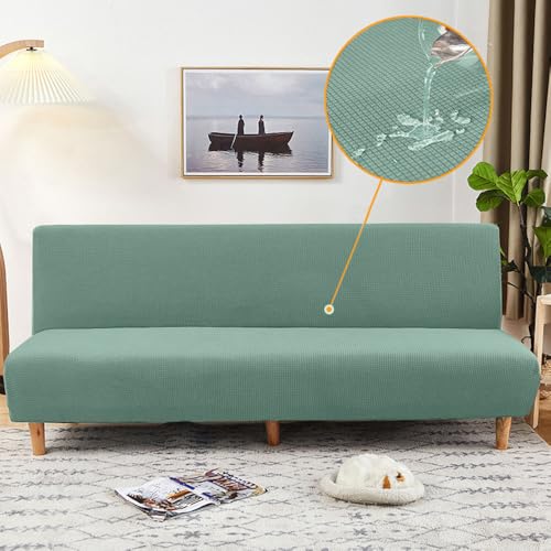 Hixingo Housse de Canapé sans Accoudoirs, Housse Clic Clac Protege Canape, Couleur Unie Imperméable Housse Canapé sans Bras, Clic Clac 3 Places Convertible...