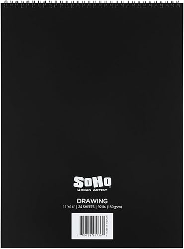Miniatura 8 de SoHo Urban Artist Bloc de dibujo de tapa blanda de 18 x 24 pulgadas - 92 libras (150 gsm) blocs de papel de dibujo para artistas, viajes,