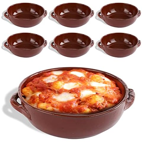 6 Cacerolas de Barro Monoporción de Horno de 14 cm Cover