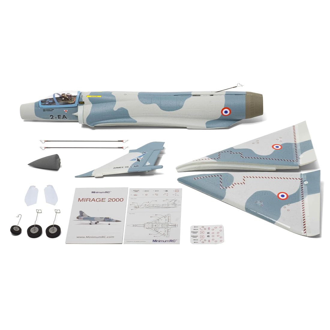 NULA MinimumRC Phantom 2000 RC Kampf Jet Flugzeug Starrflügelflugzeug Mit 30 Mm EDF Brushless Motor 4CH Gyro Stabilisierung Flugmodell Für Erwachsene–(Gas Rechts / 3 Akku)