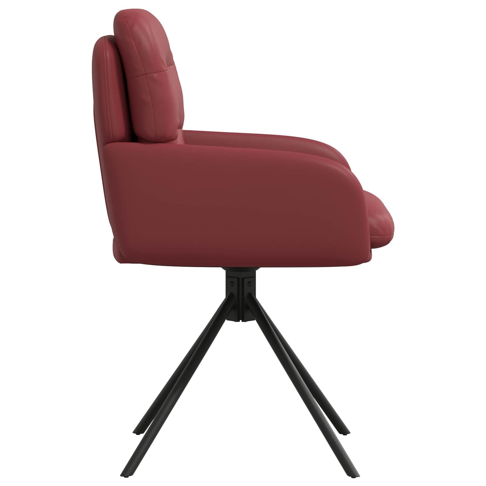 Lot de 2 chaises pivotantes en cuir synthétique Bordeaux 59 x