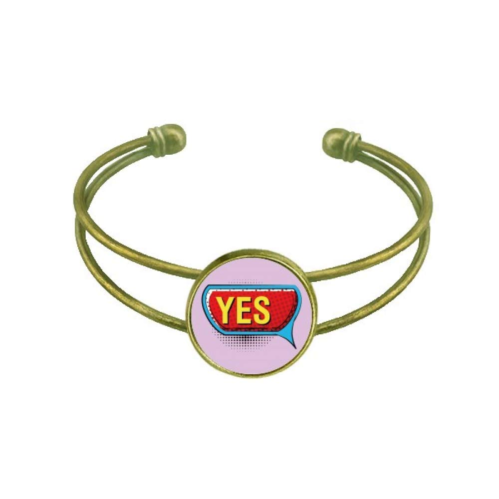 offbboffbbBoom Diagram Bubble Yes Art Deco Gift Fashion Bracelet Bangle Retro Open Cuff Jewelry
