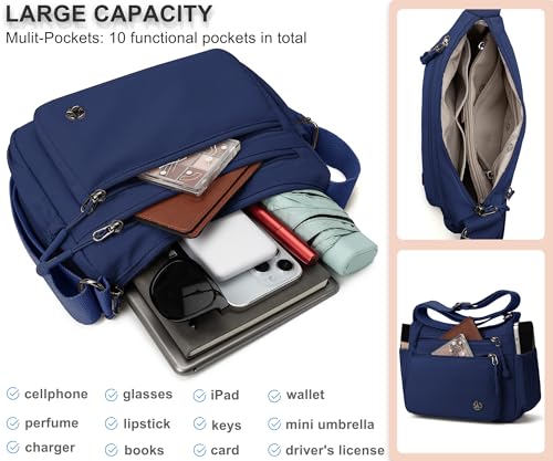 Image of Pealwel Casual Crossbody Bag with Anti Theft Pocket - Women Lightweight Water-Resistant Purse Bag