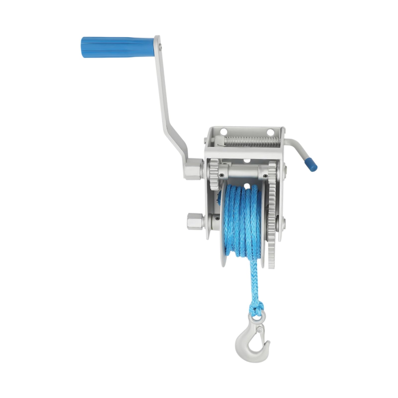 Handseilwinde, Handwinch 3 Getriebeverhältnisse, Manuelle Winche Handwinde 4500lbs 8m Nylonseil Verriegelungsfunktion für Yacht Boot Anhänger