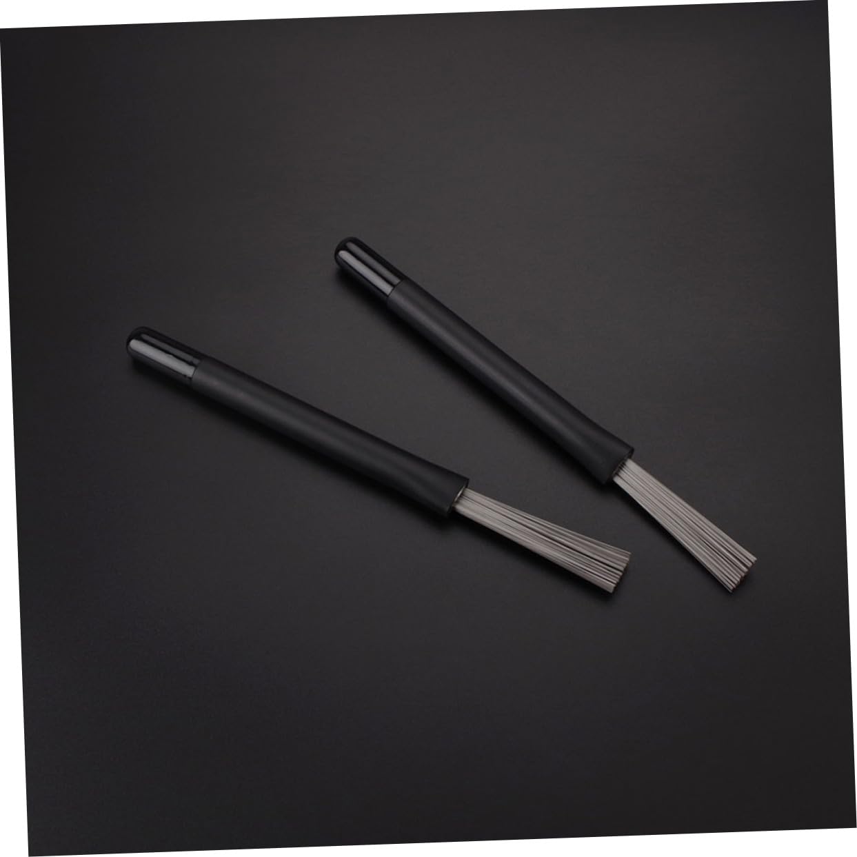 ibasenice Brosse Métallique Rétractable Accessoire pour Tambour en Acier Noir, Paire Son Naturel pour Batterie Jazz pour Batteurs Débutants et Jeunes Musiciens