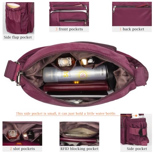 Image of VOLGANIK ROCK Crossbody Bags for Women RFID Lightweight Travel Shoulder Bag Waterproof Nylon purses and handbags Pocketbook