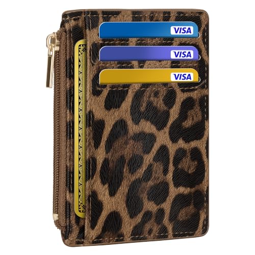 Image of Tipmile Womens Credit Card Holder Wallet, Small Slim RFID Blocking Sleeve | Mini Tiny Cute ID Case, Minimalist Zipper Pocket Wallet, Thin Coin Purse, Mothers Gift