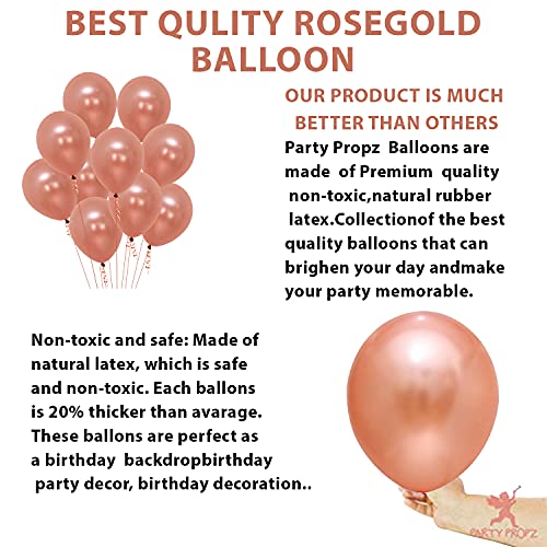 Image of Party Propz Rubber Latex Balloon, , Rose Gold - Set of 10