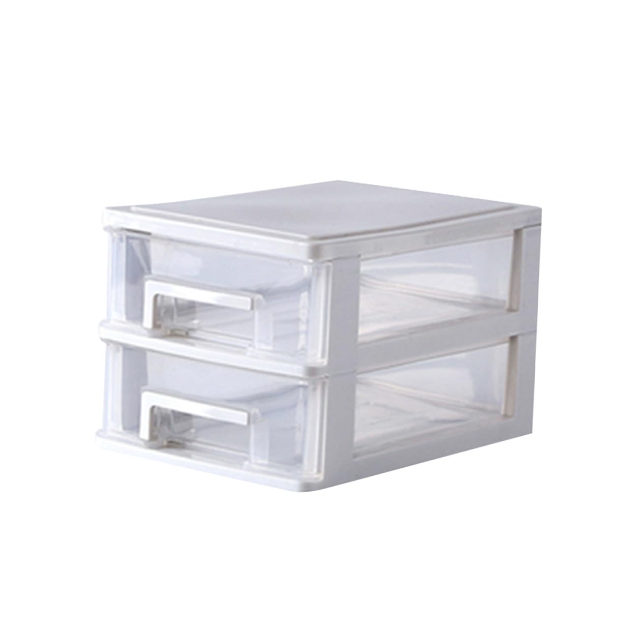 Boîte de rangement plastique blanche à tiroirs bureau armoire de rangement deux niveaux