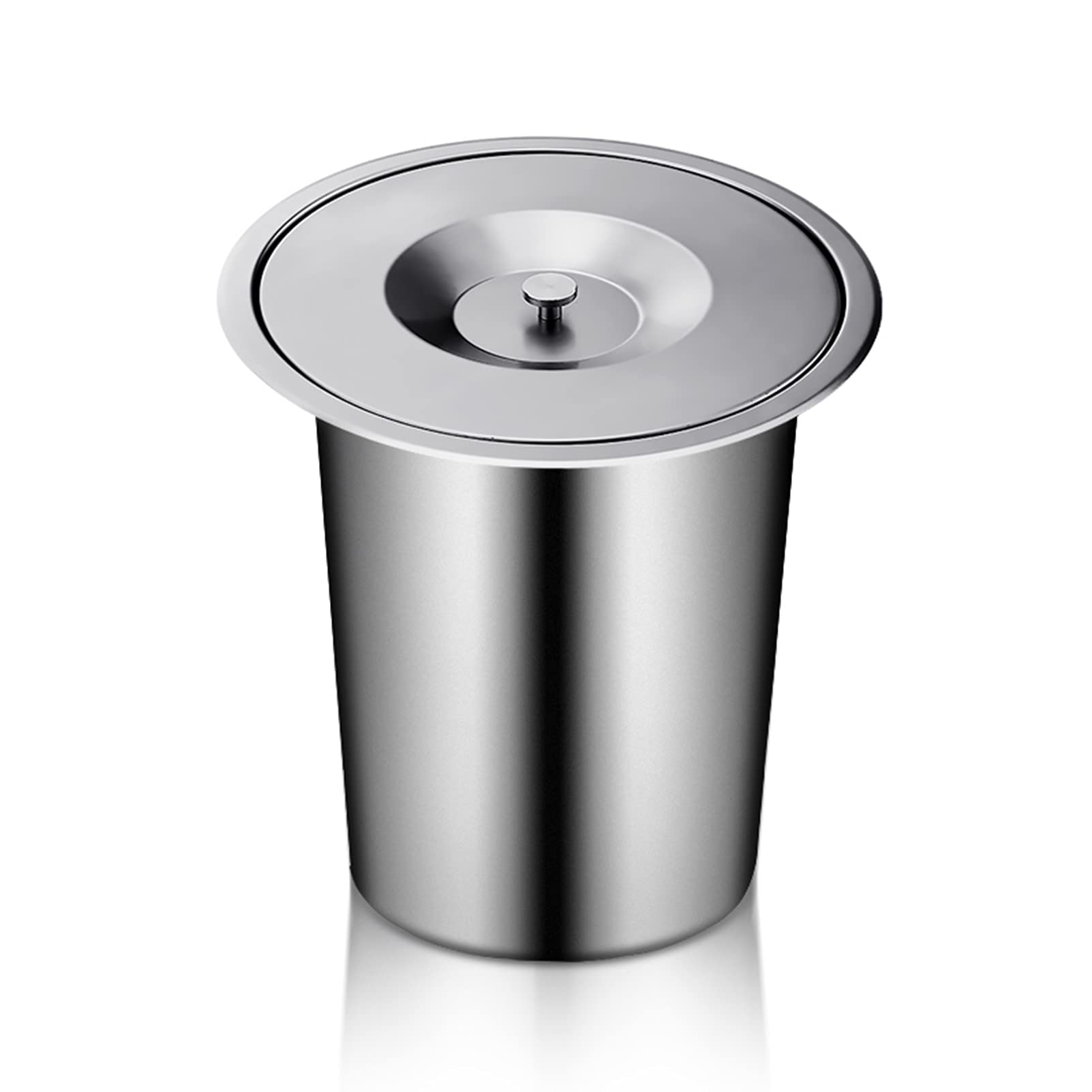 Asdchzen Built-In Stainless Steel Trash Can In The Countertop, Built-In Trash Can In The Kitchen, Built-In Balance Clamshell Trash Can, Round Built-In Trash Chute, Kitchen Household Ga,A