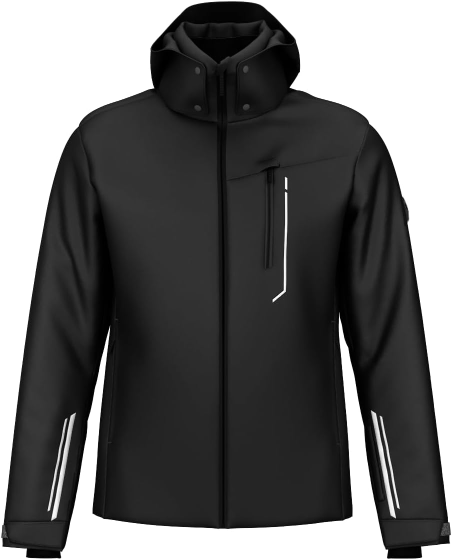 HEAD Men’s Supershape Insulated Ski Jacket – Waterproof, Stretch Fabric, Detachable Hood & Snow Gaiter