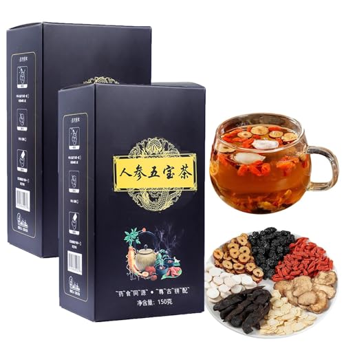 Té de riñón de ginseng cinco tesoros, té de riñón esencial para hombres, té chino para el cuidado del riñón (2 PCS)