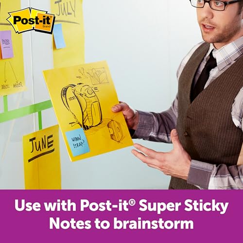 Post-it notes super collantes grand format vert fluo contre la perte d'informations - 4