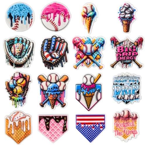Beamandi Ice Cream Baseball Shoe Charms for Boys Girls Clog Decorations
