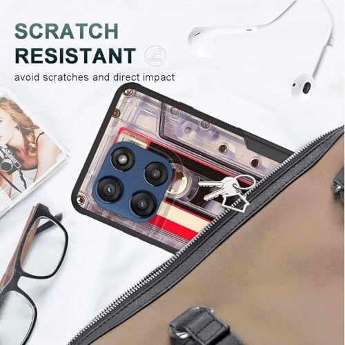 CICPLKSE for Moto Edge 2025 Case,Dual Layer Heavy Duty Hybrid Shockproof Hard PC Soft Silicone TPU Bumper Protective Cover Case for Motorola Moto Edge 2025,Cassette Tape - image 4