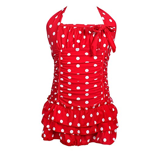 Image of Polka Dot Girls Kids Bathing Suits Adjustable Swimsuits (FBA)
