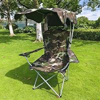 Chaise De Camping Pliante CozyBox – Avec Auvent Amovible – Tissu Oxford 600D Vert – Porte-gobelet