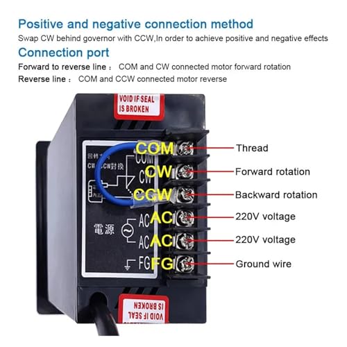 Régulateur de vitesse CA US-52 400W 220V avec commande avant-arrière pour moteur - 6