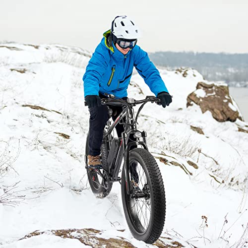 Pexmor Electric Bike For Adults, 26"X4" Fat Tire Ebike Electric Bicycle For Adults 500W 48V 13Ah Removable Battery, 20Mph Electric Mountain Bike Snow Beach E-Bike Suspension Fork, 7 Speed #TOP6
