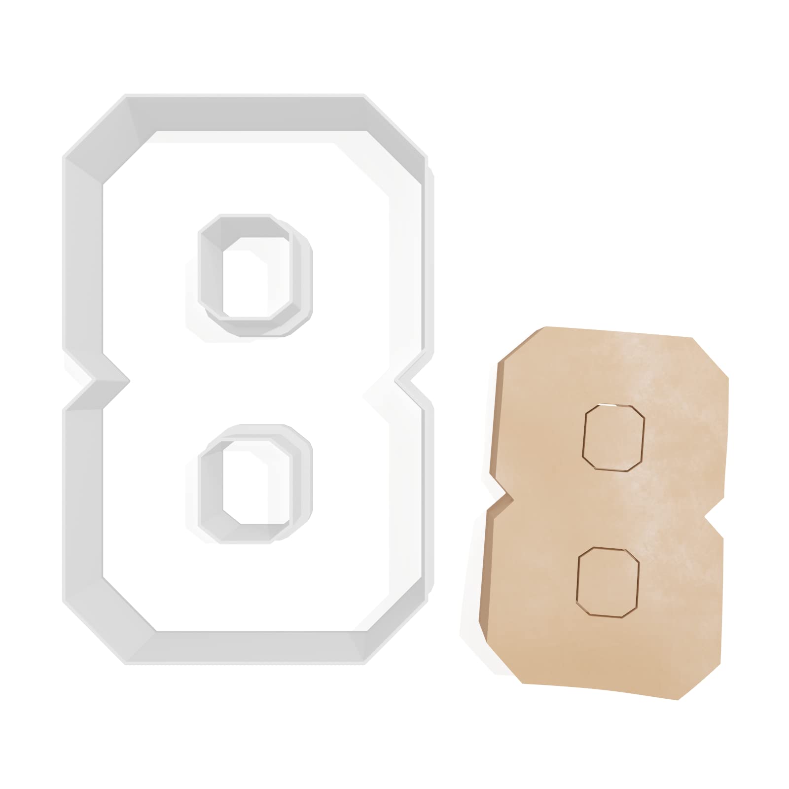 Varsity Number 8 Cookie Cutter - 3 Sizes