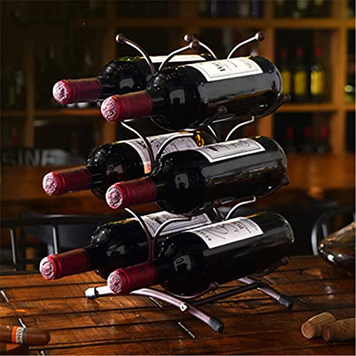 Botellero de vino para encimera, restaurante, cocina, bar, escritorio, hierro forjado, decoración del hogar, estante de almacenamiento de botellas de vino, estante de exhibición pequeño