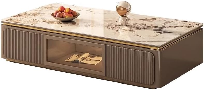 Coffee Table Rock Board Coffee Table Floor Cabinet Modern Living Room Furniture with Storage Small Coffee Table Game Table