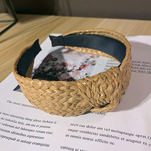Straw Headbands for Women,Bohemian Knot Headbands Wide Headbands for Women Headwear Hair Hoops Styling Tools Accessories