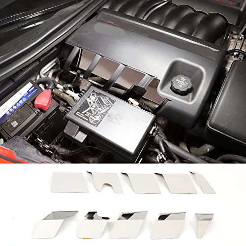 Image of Engine Bay Panel Cover for C6 Corvette 2005-2013, Stainless Steel Rear Engine Cover Guards Protector Splash Shield, Fuse Box Cover (Type F Engine Side Trim)
