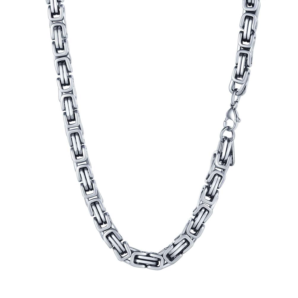 PROSTEEL Bizantina Collana Uomo Acciaio a Catena Catenina Uomo Argento Nero 18K Oro Catena Punk Bizantina Hiphop Punk 4MM 6MM Impermeabile Non scolorisce