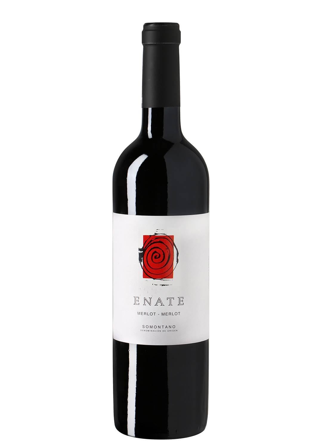 Enate - Vino Tinto, Merlot D.O, 750 ml, Color Picota Intenso