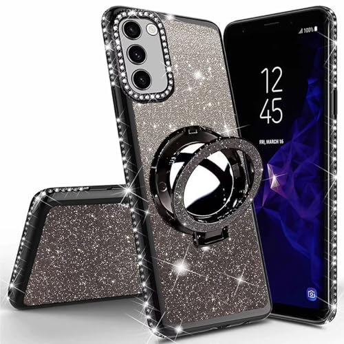 Miagon Bling �P�[�X Samsung Galaxy A15 5G/4G�p�A�V���C�j�[ �X�p�[�N�� �d�C���b�L �o���p�[ �_�C�������h �t���[�� �O���b�^�[ ���C�N �~���[ �����O �X�^���h �V���R�� �ی�J�o�[ �K�[���Y ���f�B�[�X �u���b�N