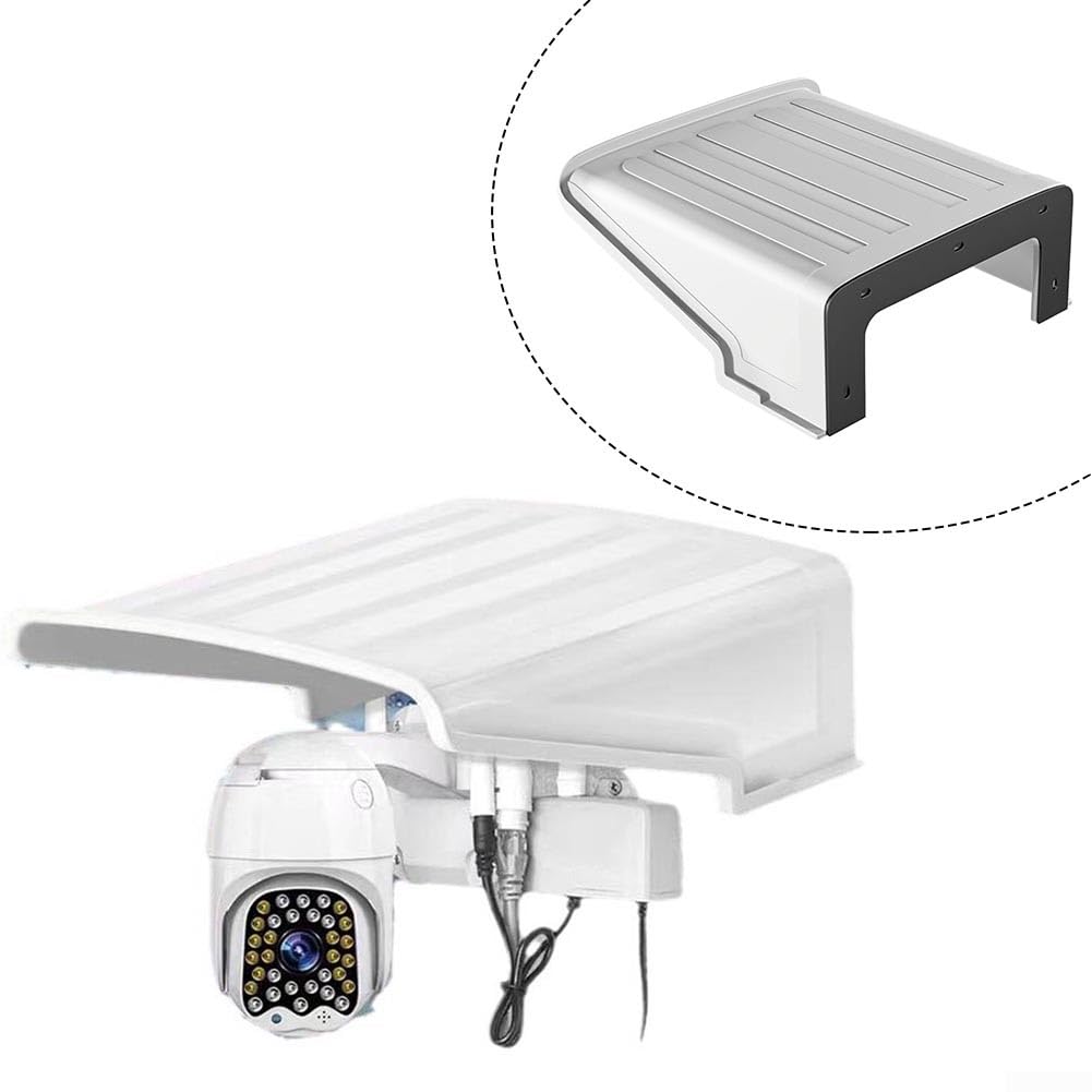 Feegow Protection pour caméra de sécurité, protection extérieure en plastique, résistant aux intempéries, protection contre le soleil, toit de protection pour caméra de sécurité (1 pièce)