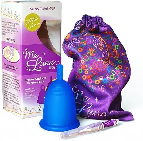 Image of Most Customizable Menstrual Cup with Stem Handle | MeLuna Me Luna | Comfortable Period Cup Reusable Cup | Tampon Pad Alternative for All Body Types | Classic