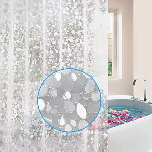 Image of PVC Shower Curtain with 3D Coin Design (CUR-3D-7FT) for Bathroom Size 7 Foot