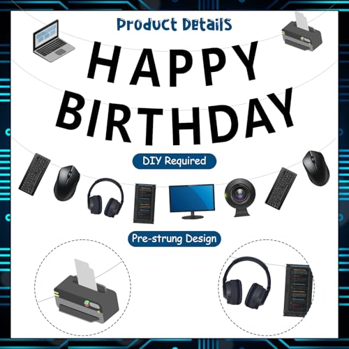 Fête d'anniversaire informatique réussie avec nos décorations d'ordinateur - 6