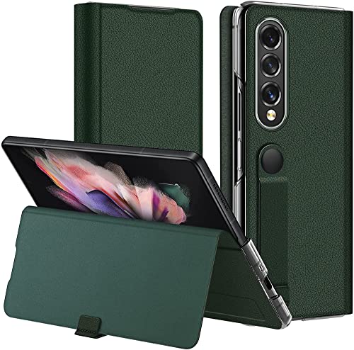 Housse en cuir pour Samsung Z Fold 4 protégeant des chocs avec béquille